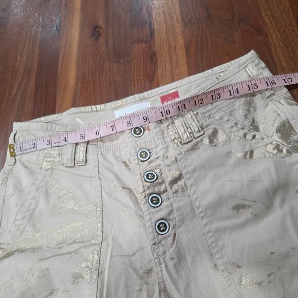 Anthropologie Wanderer Utility Pants Metallic Shimmer Button Fly Size 30 - Picture 10 of 14